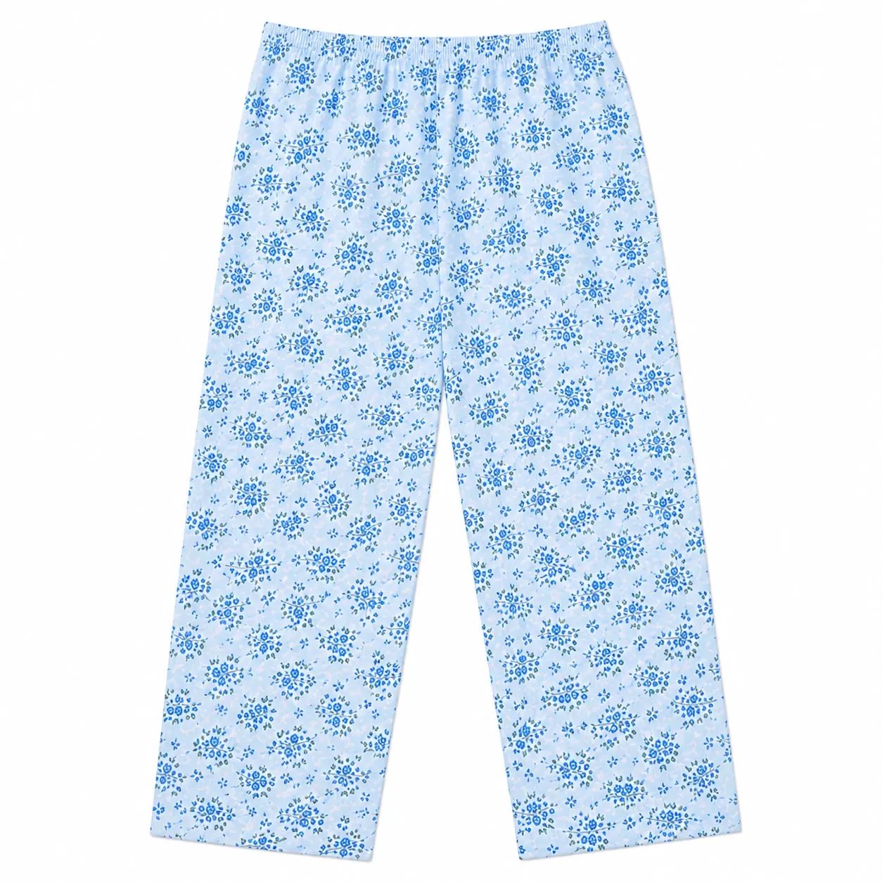 Blue Floral Printed Poly Cotton Pant